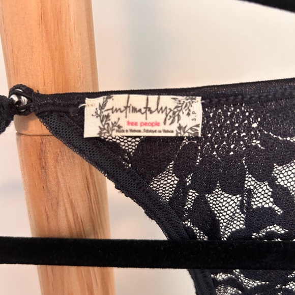 Free People Black Lace Bodysuit Womens Small Speed Date Strappy Lingerie NWT - Picture 8 of 9
